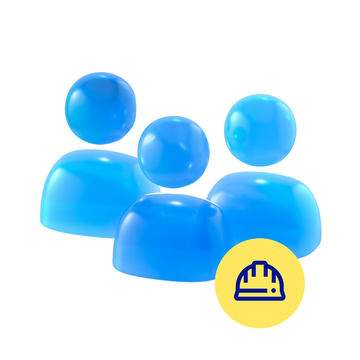 Microilustración azul de trabajo en equipo.