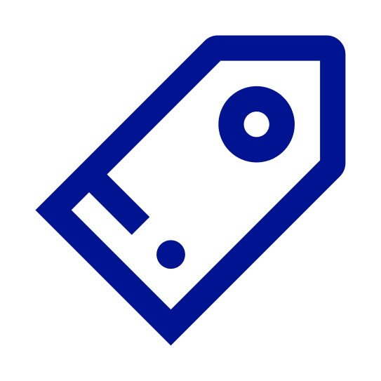 Icono de etiqueta de venta.